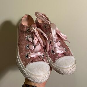 Pink glitter converse girls size 3